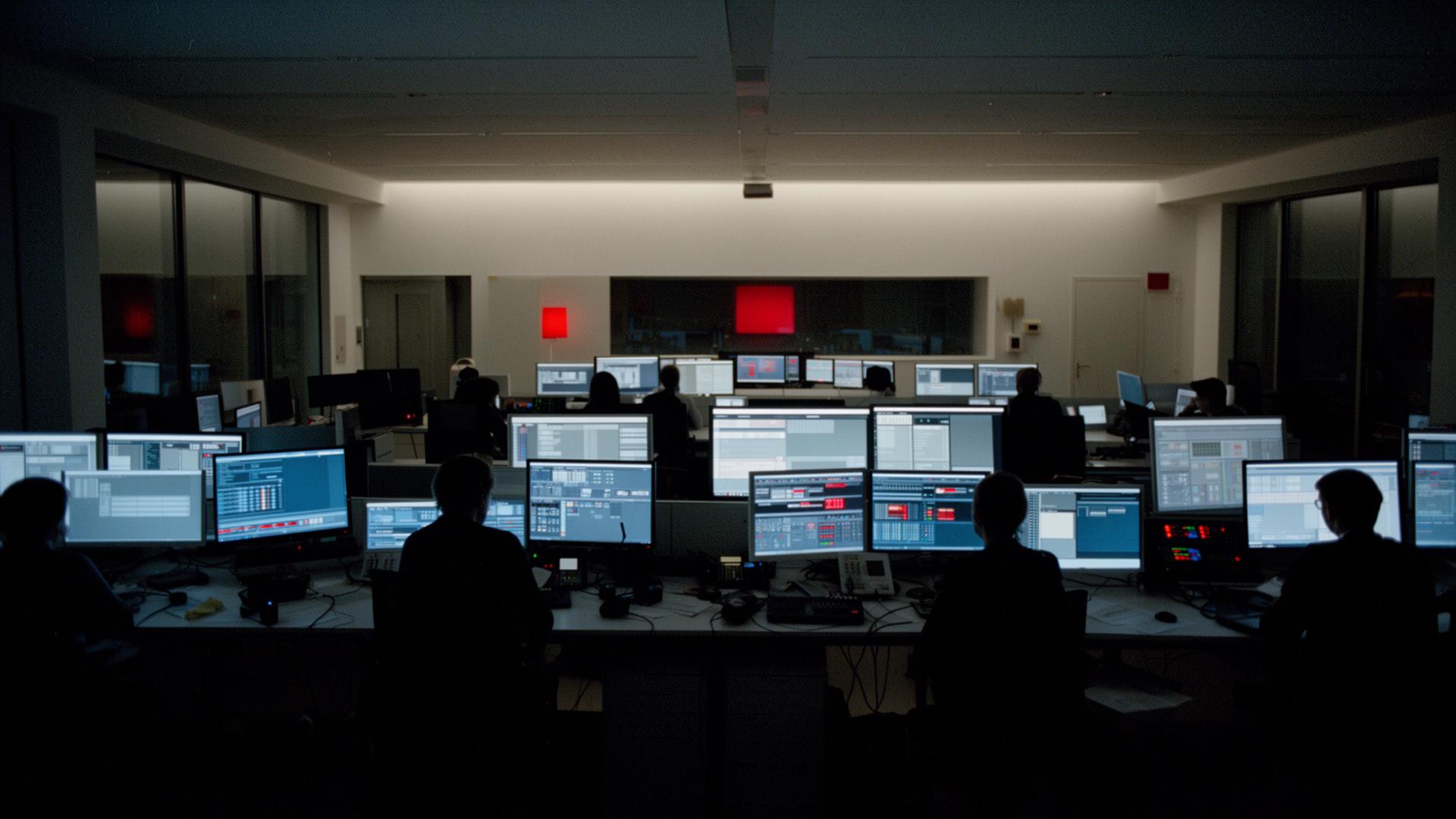 CDNTV master control room with multiviewers and signal indicators